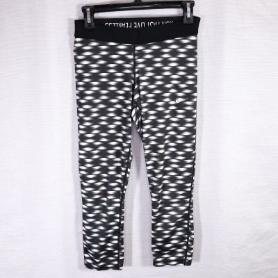 Nike Leggings Womens Size Small Dri Fit Black White Exercise Pants Capri Stretch