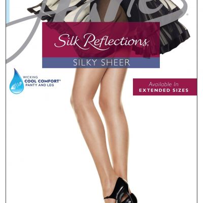 Hanes Pantyhose Silk Reflections Sheer Toe Control Top Cool Comfort style 717