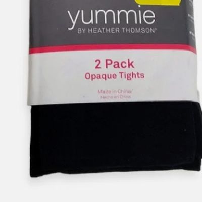 Yummie by Heather Thomson 2 Pack Opaque Tigh(BLACK/HEATHER GRAY L)NWT