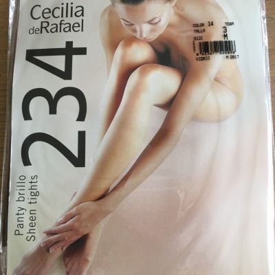 NWT Cecilia de Rafael 234 SHEEN Tights Pantyhose 15 Den TEKA Sz 3M Glossy Sheer