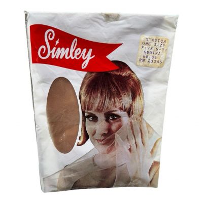 Vtg NOS Simley Seamless Neutra Beige Stockings Nylons Hose Sz 9-11 23345