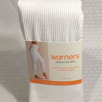 WARNERS BLISSFUL BENEFITS RIBBED SEAMLESS LEGGINGS / CROPPED / XS / WHITE / NEW