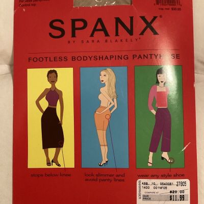 Spanx Original Footless Bodyshaping Pantyhose Nude Size C Control Top NEW