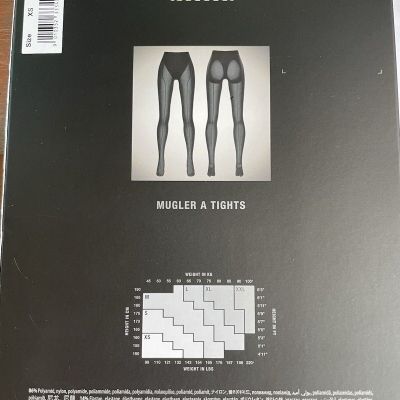 Wolford x Mugler shaping black tights pantyhose New in box XS $175