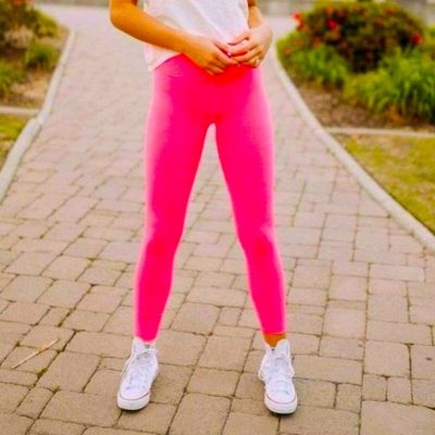 NEW Free People FP Movement Good Karma Legging?Bright Neon Pink Size XS/S