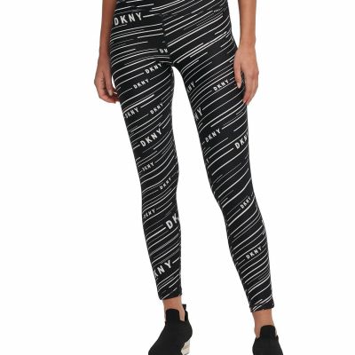 DKNY Womens Printed High Waist Leggings Size Medium Color Black