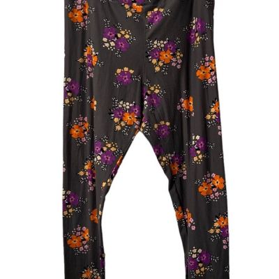 LuLaRoe TC2 Women Sz 18+ Colorful Leggings Large Floral Stretch Soft Cottagecore