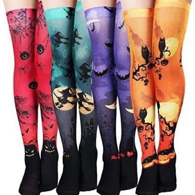 Socks Ghost Pumpkin Bat Halloween Costume Party  Over the Knee Stockings Funny