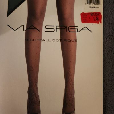 Via Spiga Nightfall Dot Pique Tights in size A/B After Dark color New.