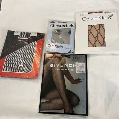 4 Pair Tights Fishnet Hosiery Sock Shop Calvin Klein Givenchy Chesterfield