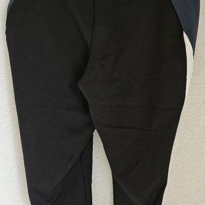 Livi Active Leggings Pants Size 18 20 18W 20W Womens Black Gray White Striped