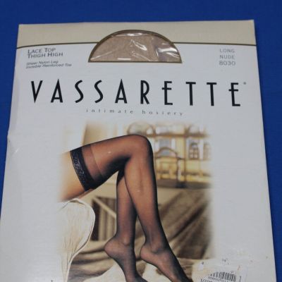 Vassarette lace top thigh high stockings  Long nude 8030 sheer nylon leg