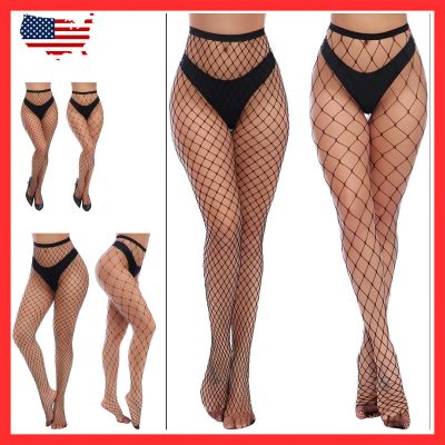 Charmnight Womens High Waist Tights Fishnet Stockings Thigh High Pantyhose 2 Pk