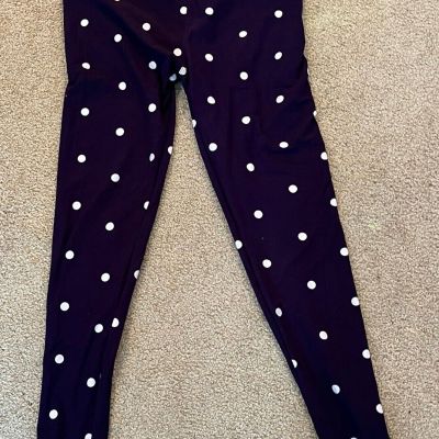 LuLaRoe Purple Polka Dots Tall and Curvy Leggings - Worn Once - Great Condition