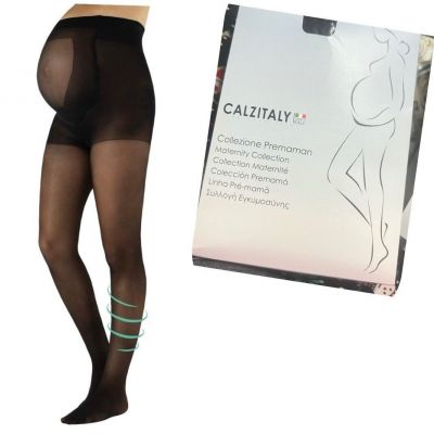 CALZITALY Maternity Pantyhose Black Stockings