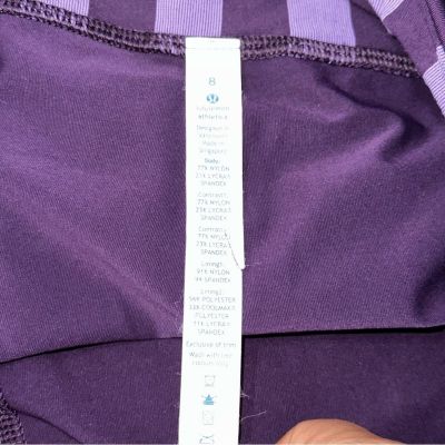 Lululemon Women’s Size 8 Purple Soul Cycle Skull Run Inspire Crop Leggings