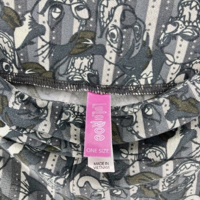 LuLaRoe OS Disney Leggings Lion King Hyenas Shenzi Gray Used  I