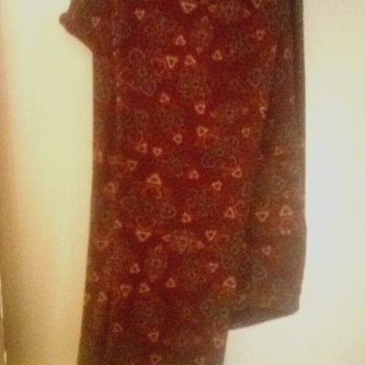 Lularoe Women's Maroon Print Leggings Size TC Tall And Curvy, Pre-owned