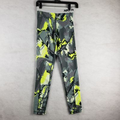 Nike Women's S Pro HyperWarm Leggings Gray Neon Digital Camo Athletic Workout