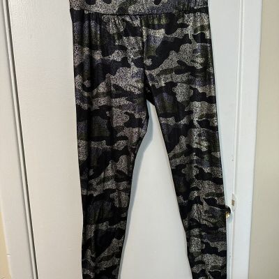 NOBO NO BOUNDARIES STRETCH LEGGINS PANT SHINY CAMOUFLAGE PRINT JUNIOR SZ L 11/13