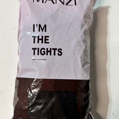 Manzi black colored tights size medium 6 pairs in 1 package