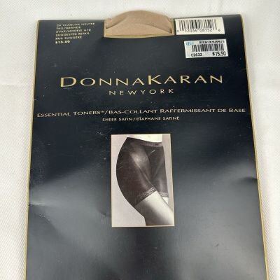 Donna Karan Essential Toners Pantyhose Sheer Satin Size Tall Color Nude  A16 New