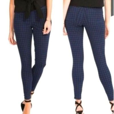 SPANX Checkered Jean-ish Ankle Leggings Jeggings Size L Style 09131700