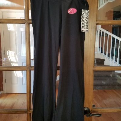 NEW Black Yogini Style Yoga Legging Pants Built In Brief Panty Size XL Regular