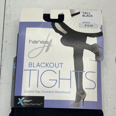 Hanes Black Control Top Blackout Tights Women’s Size Tall
