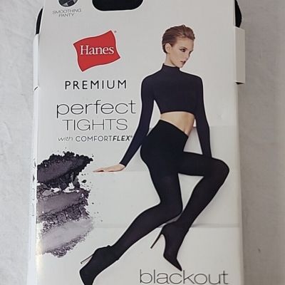 New Hanes Black Premium Perfect Tights W/ Comfortflex Blackout - Medium