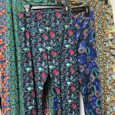 Lularoe OS leggings - Vintage “Bright & Bold” Patterns - Lot Of 6!