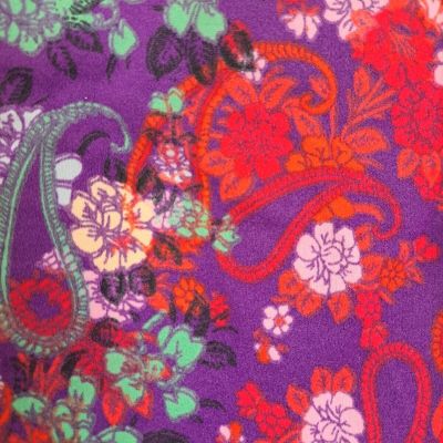 LuLaRoe One Size Leggings Purple Ground Red Green Beige Blue Lilac Flowers