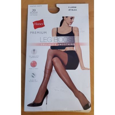 NEW Hanes Premium Women's Leg Boost Cellulite Smoothing Tights Jet Black XLarge