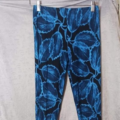 Womens Blue Leggings One Size 3-14 New In Package