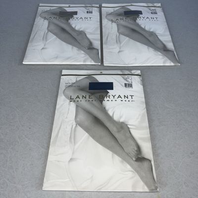 NOS Lane Bryant Pantyhose Daysheer Tan Off Black Navy Size D 3 Pairs