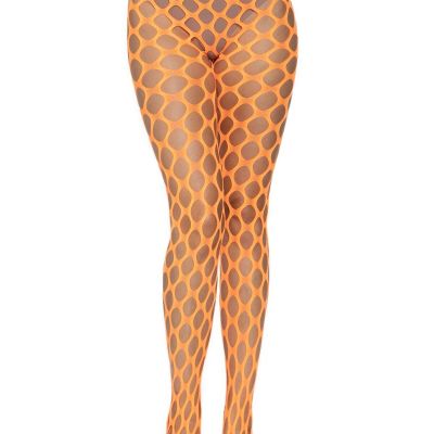 Leg Avenue Jumbo Pothole Net Tights - Neon Orange - One Size