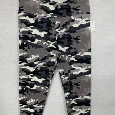 J.Crew Women's Large Gray Black Camouflage Elastic Waist Cropped Legging