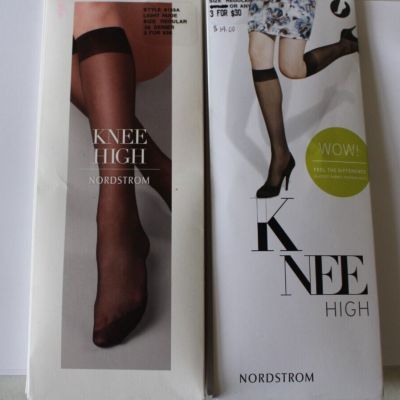 Nordstrom Knee High Nylons Sheer Coverage Everyday Wear Size R Light Nude New