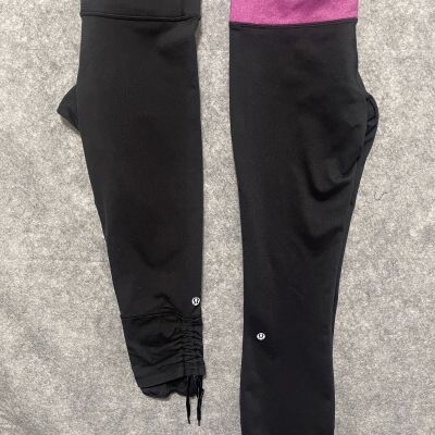 Lululemon Leggings Size 6 Bundle Lot Of (2) Yoga Pants Pink Inseam 25” Crop 20”