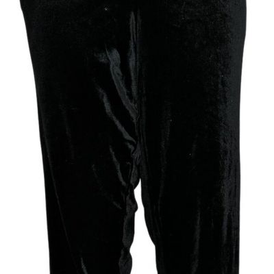 Joan Rivers Leggings Sz XL Pull-On Velour Slim Pants Jogger Black