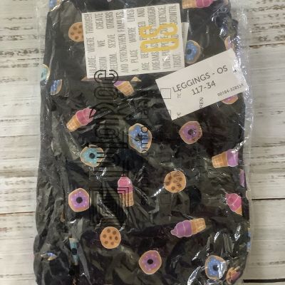 NWT LuLaRoe OS One Size Leggings - Donut And Ice Cream Print