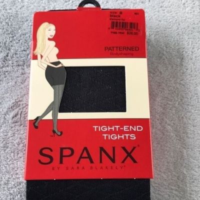 Spanx Tight End Shaping Tights Black Diamond  Foil Design  Size B New