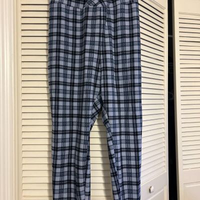 Shein Fit + Blue Plaid Print Legging Size 28