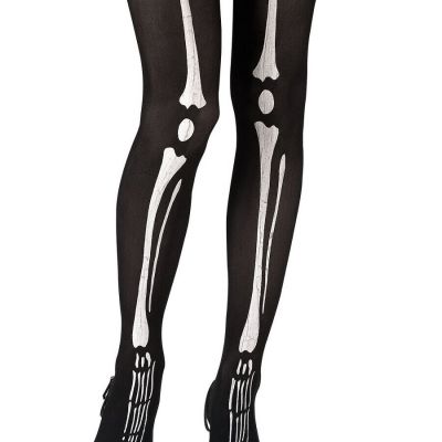 Sexy Black Skeleton Costume Pantyhose Tights