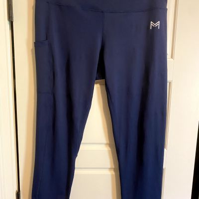 Womens Plus Leggings by MELT Sz 3X Navy Pockets Super Soft Athletic Wear Spandex