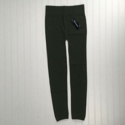 Free To Live Green Fleece Lined Leggings One Size NEW #TX-300 Stretch