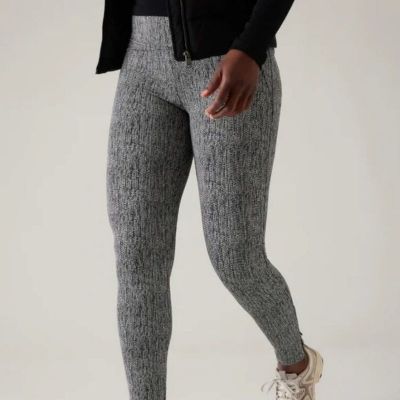 Athleta Pants 3X Delancey Herringbone Black /Abalone Grey Ankle Zip Back Pockets