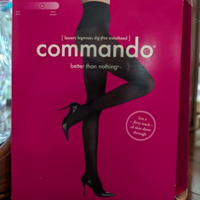 Commando Luxury Legwear Semi-Opaque Tights In Black Large  Up To  6'  & 170 Lbs.