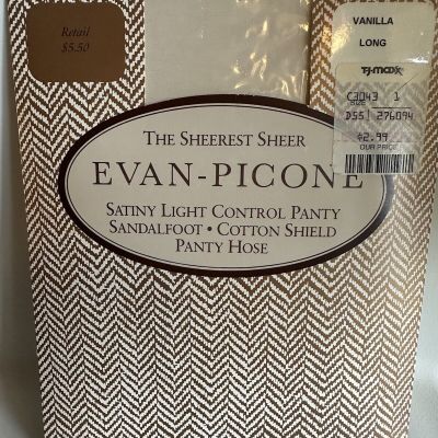 The Sheerest Sheer Evan-Picone Satiny Light Control Panty Pantyhose Vanilla Long