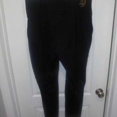 Sabrina Lauren Womens NWT Solid Black Elastic Waist Long Leggings Size 2X